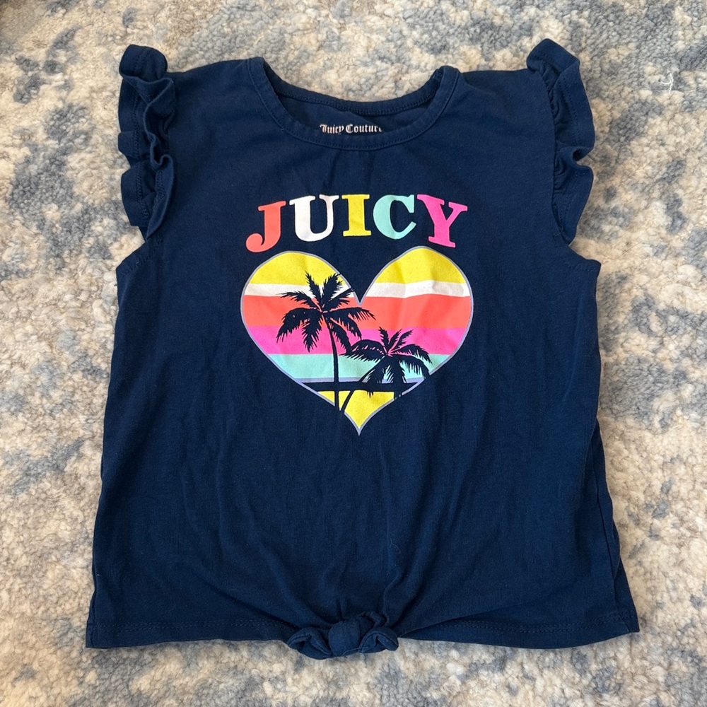Juicy Couture Kids Navy Tee with Colorful Heart